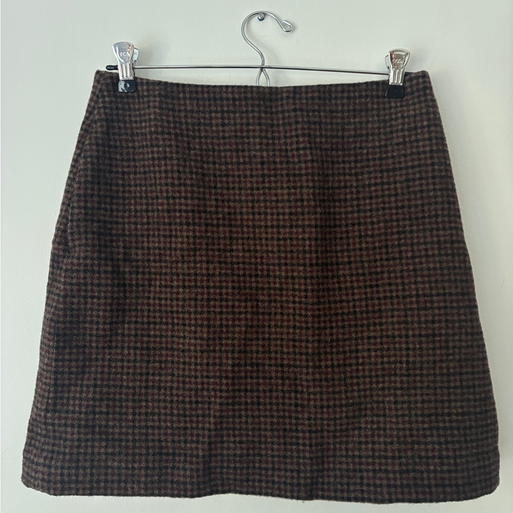 Wool Checkered Miniskirt